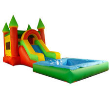 Red 3- 1 Combo Slide Wet 13x35 With Large Pool